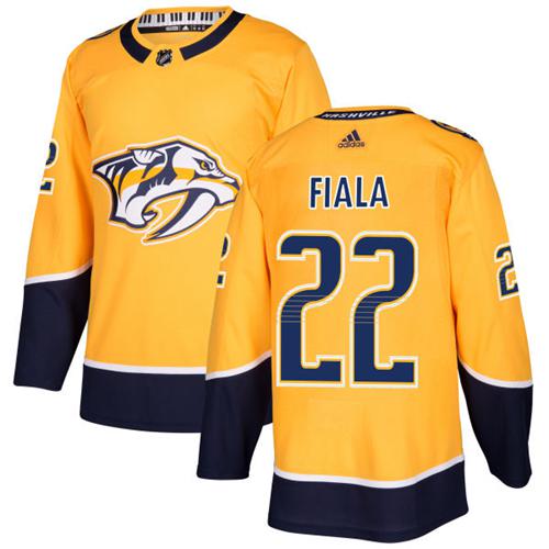 Adidas Men Nashville Predators 22 Kevin Fiala Yellow Home Authentic Stitched NHL Jersey